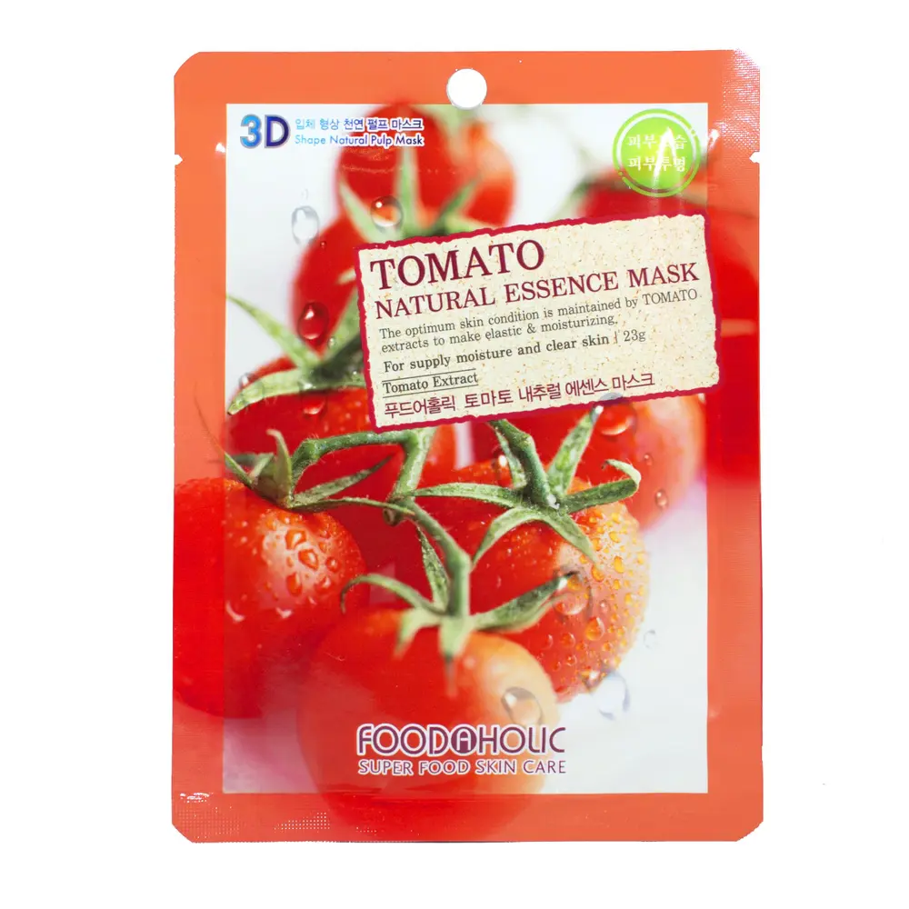 FOODAHOLIC TOMATO NATURAL ESSENCE MASK  Тканевая 3D маска с натуральным экстрактом томата 23 гр