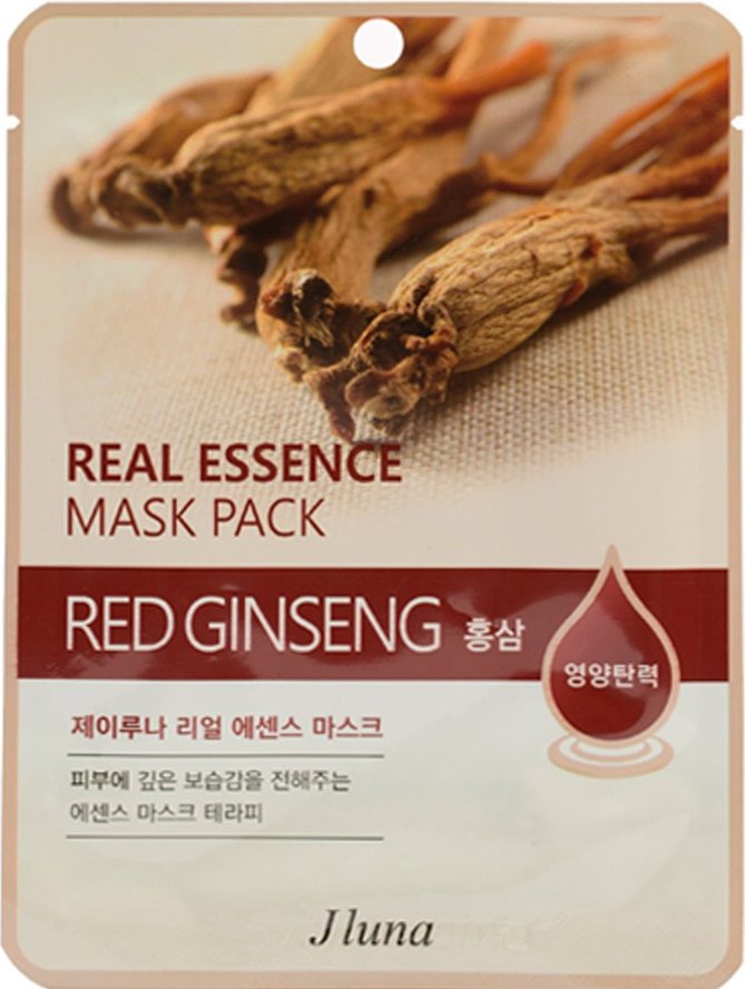 Антивозрастная тканевая маска салфетка для всех типов кожи лица JUNO Jluna  (Красный женьшень), 25 г