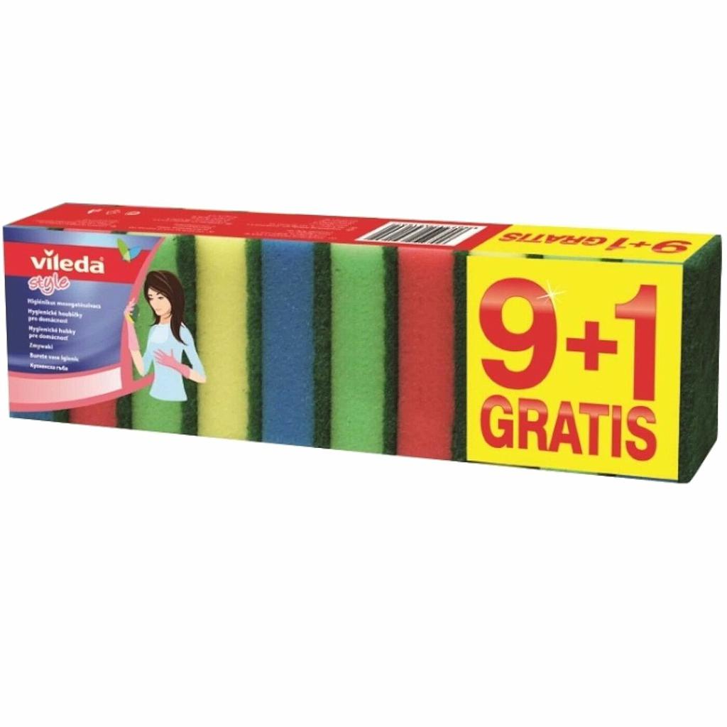 Губки для мытья посуды Vileda Style, 10 шт