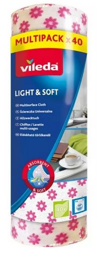 Тряпка универсальная Vileda Light & Soft рулон 40 шт
