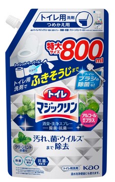 Чистящее и дезодорирующее пенящееся средство KAO Magiсclean для туалета «Мята» (протирание сиденья и обработка унитаза / спиртовой спрей) 800 мл