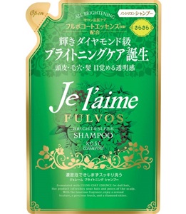 Шампунь для всех типов волос Сияние и Гладкость KOSE COSMEPORT Je l'aime Fulvos, травяной аромат, запасной блок 400 мл