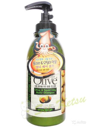 Шампунь OLIVE с экстрактом оливы и чернилами кальмара для поврежденных, секущихся волос 750 мл
