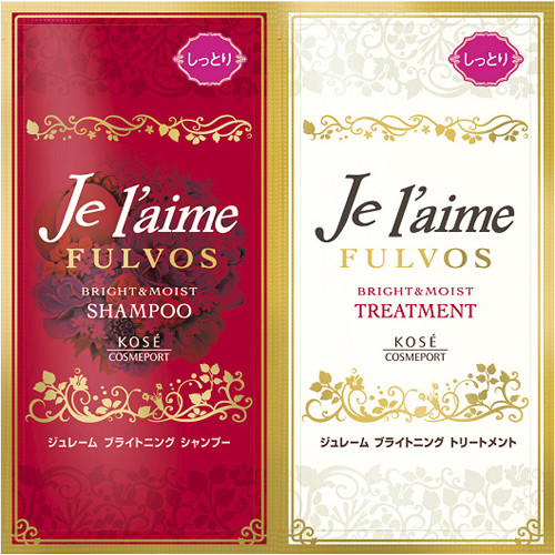 Шампунь и тритмент для всех типов волос Сияние и Увлажнение KOSE COSMEPORT Je l'aime Fulvos, цветочно-фруктовый аромат, пробник 10 мл + 10 мл