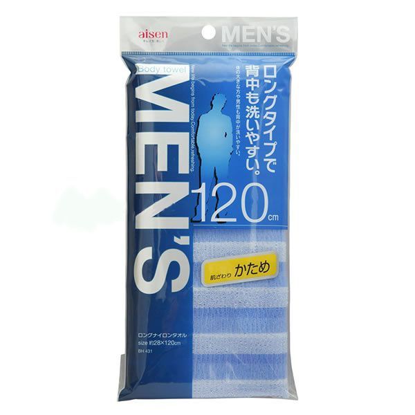 Массажная мочалка жесткая, удлиненная Aisen MEN'S 120 см