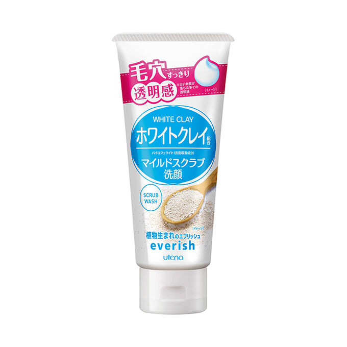 Пенящийся скраб для лица Utena Everish из скорлупы грецкого ореха с японской белой глиной 120 гр