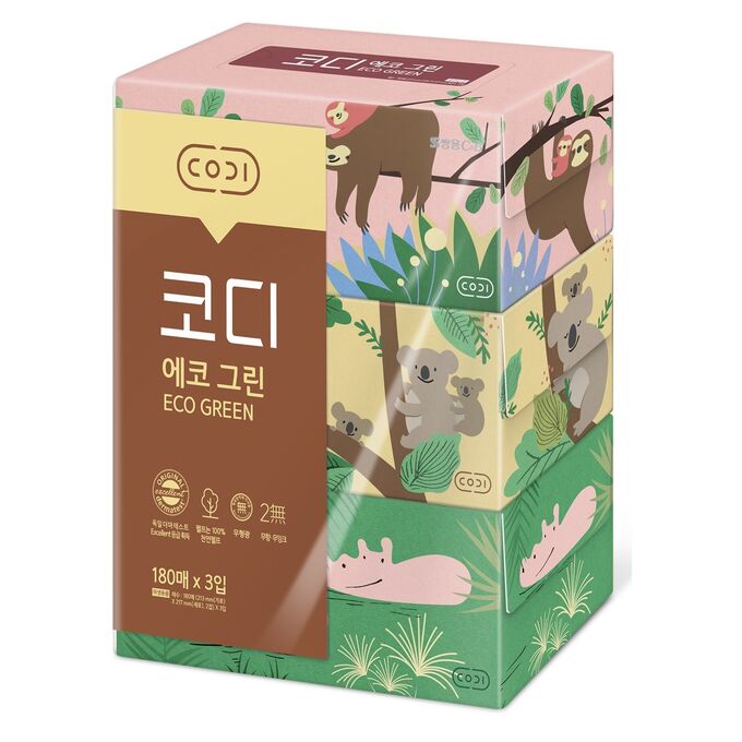 Двухслойные бумажные салфетки Ssangyong C&B «Животные», 180 шт.