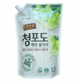 Средство для мытья посуды MUKUNGHWA овощей и фруктов в холодной воде Зеленый виноград, запасной блок, 1,2 л