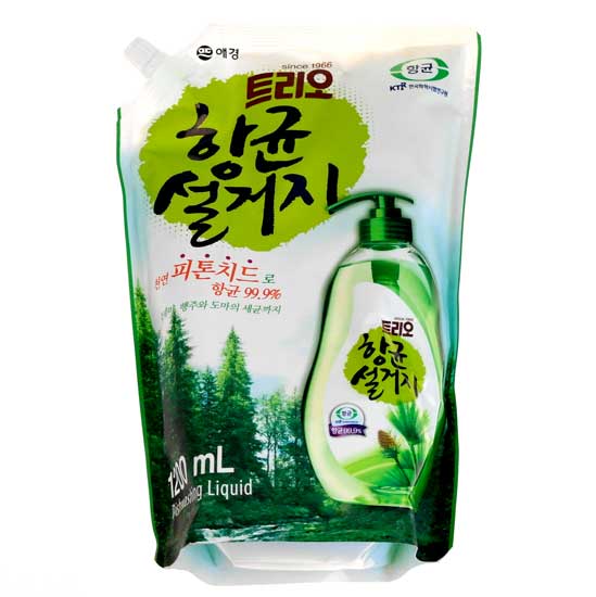 Средство для мытья посуды TRIO, Фитонциды, сменная упаковка, 1200 мл.