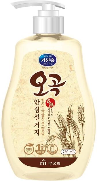 Увлажняющее средство MUKUNGHWA для мытья посуды, овощей и фруктов в холодной воде 5 злаков, 750 мл