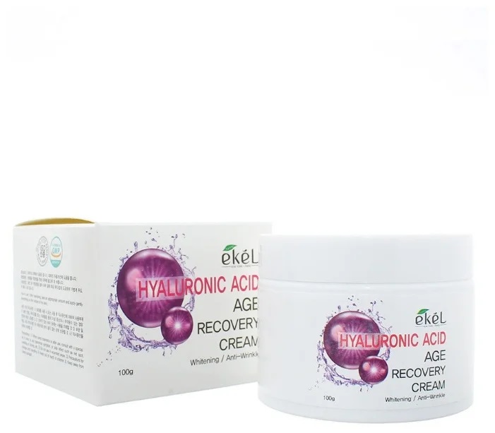 Антивозрастной восстанавливающий эластичность и упругость кожи лица крем EKEL с гиалуроновой кислотой для всех типов кожи, 100 мл