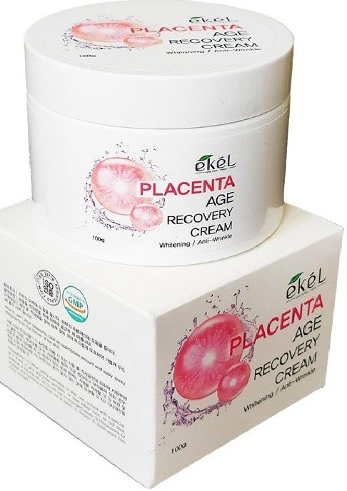 Антивозрастной восстанавливающий эластичность и упругость кожи лица крем EKEL с экстрактом плаценты для всех типов кожи, 100 мл