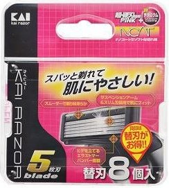 Сменные головки к мужскому бритвенному станку KAI с плавающей головкой, 5 лезвиями, 8 шт.