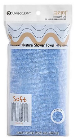 Мочалка для тела с махровым плетением Sung Bo Cleamy Natural Shower Towel (мягкая) размер 26 см х 100 см