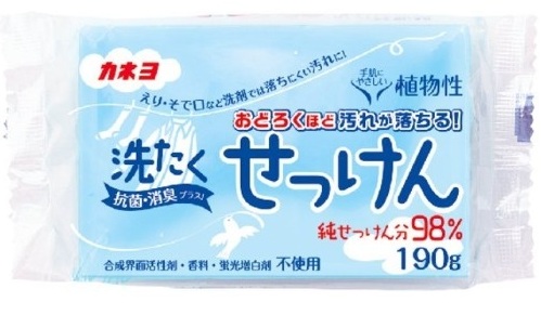 Хозяйственное мыло Kaneyo Laundry Soap для стойких загрязнений с антибактериальным и дезодорирующим эффектом, 190 г
