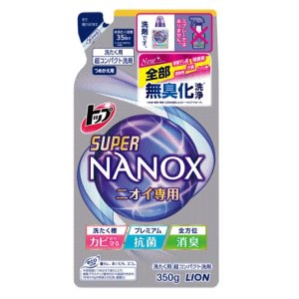 Гель для стирки LION TOP Super NANOX (концентрат для контроля за неприятными запахами) запасной блок, 350 гр