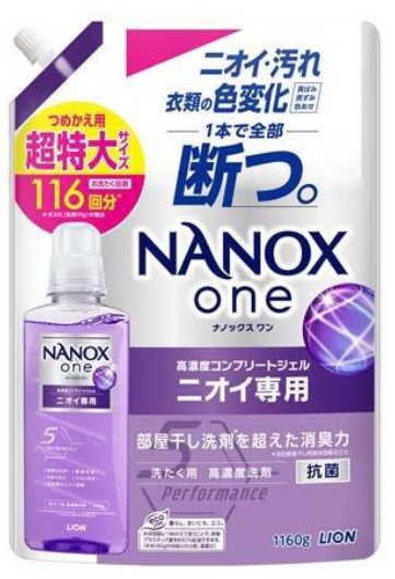 Жидкое средство для стирки LION Top Nanox One Odor (суперконцентрат), запасной блок 1160 гр