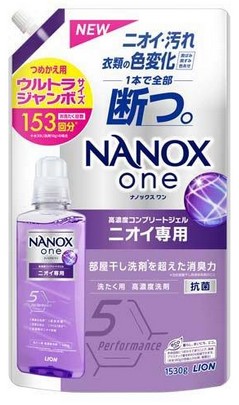 Жидкое средство для стирки LION Top Nanox One Odor (суперконцентрат), запасной блок 1530 гр