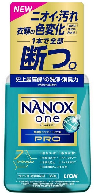 Жидкое средство для стирки LION Top Nanox One PRO (максимальное отстирывающее и дезодорирующее действие + сохранение цвета + защита от повреждений, суперконцентрат) 380 гр