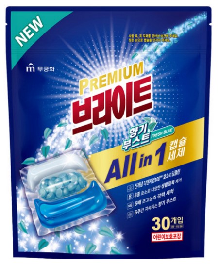 Капсулы для стирки белья Mukunghwa Premium Bright All in 1 Capsules, 30 шт