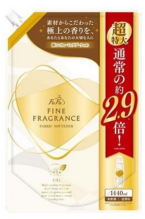 Антистатический кондиционер NS Fafa Fine Fragrance Ciel для белья с прохладным ароматом белых цветов, запасной блок, 1440 мл