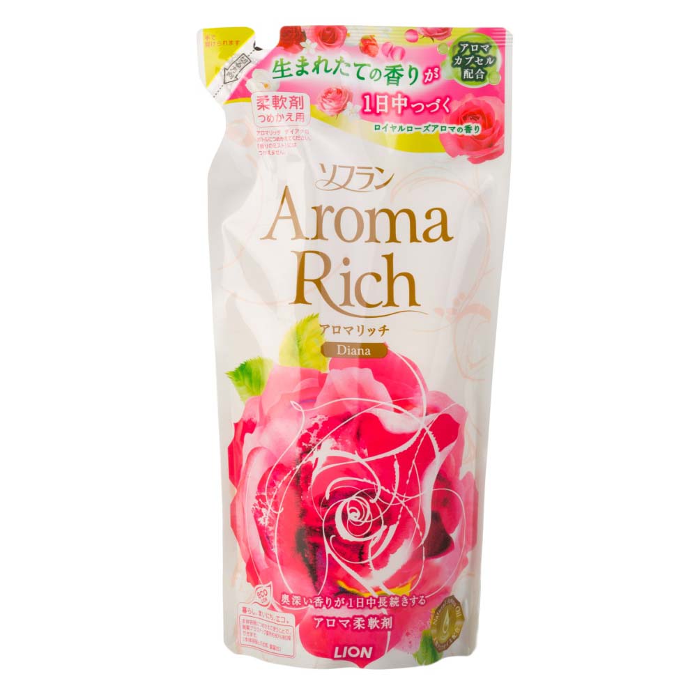 Кондиционер для белья LION AROMA длительного действия Aroma Rich Diana (женский аромат), запасной блок, 400 мл