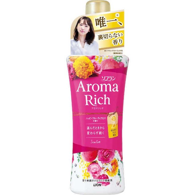Кондиционер для белья LION Aroma Rich Scarlett с богатым ароматом натуральных масел (женский аромат) 520 мл