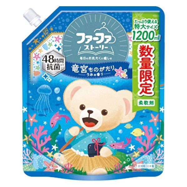 Кондиционер-ополаскиватель для белья NISSAN FAFA с антибактериальным эффектом, с ароматом зелени и цветов, запасной блок 1,2 л