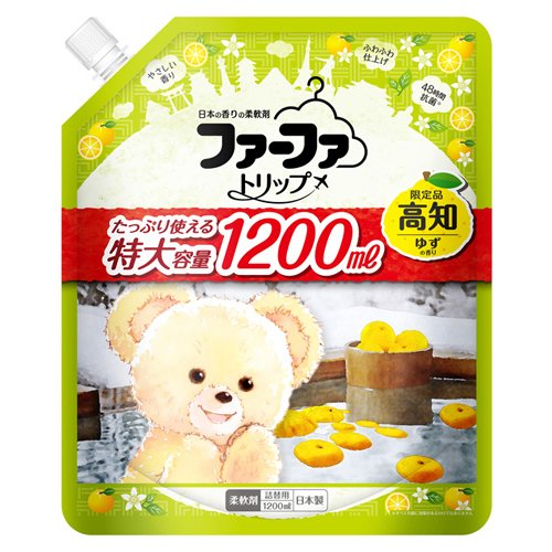 Концентрированный кондиционер для белья NISSAN FAFA с расслабляющим ароматом юдзу (запасной блок с крышкой), 1,2 л