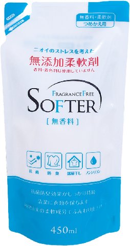 Смягчающий кондиционер для белья Kaneyo (без аромата), запасной блок 450 мл