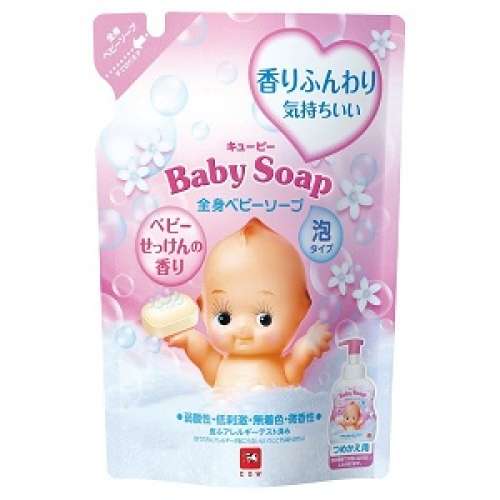 Детская пенка 2в1 для волос и тела COW Kewpie с 1х дней жизни (Без слез), запасной блок, 350 мл