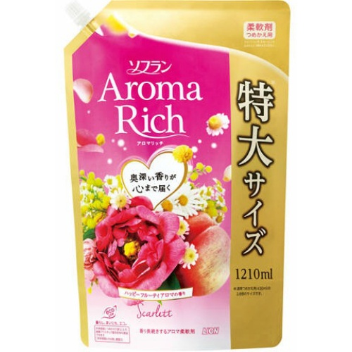 Кондиционер для белья LION AROMA (длительного действия Aroma Rich Scarlett / Скарлетт с богатым ароматом натуральных масел (женский аромат)) запасной блок с крышкой 1,2 л