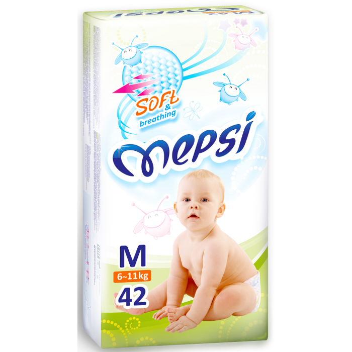 Подгузники Mepsi, M, 6-11 кг, 42 шт.