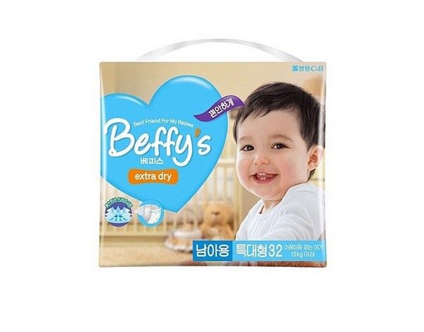 Подгузники для мальчиков Beffy's extra dry  размер XL более 13 кг 32 шт.