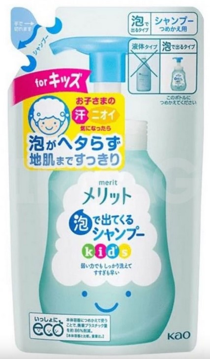 KAO Детский шампунь-пенка Merit kid’s с натуральными экстрактами Нежность (слабокислотный, без силиконов) 240 мл