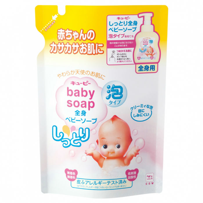 Детская пенка для мытья волос и тела COW Kewpie 2в1 с 1-х дней жизни (Без слез), запасной блок, 350 мл