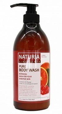 Гель для душа NATURIA КЛЮКВА/АПЕЛЬСИН Pure Body Wash (Cranberry & Orange), 750 мл