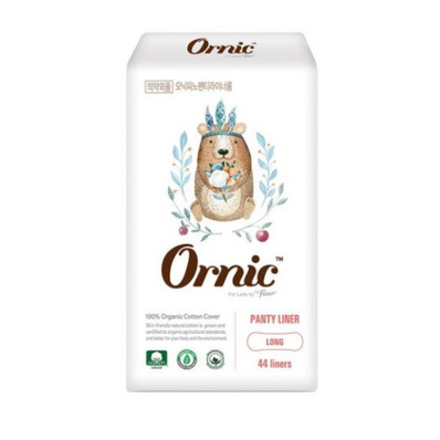 Ежедневные тонкие гигиенические прокладки Ssangyoung C&B OrnicFino Long (без крылышек (Мини+) 17,5 см, 44 шт.)