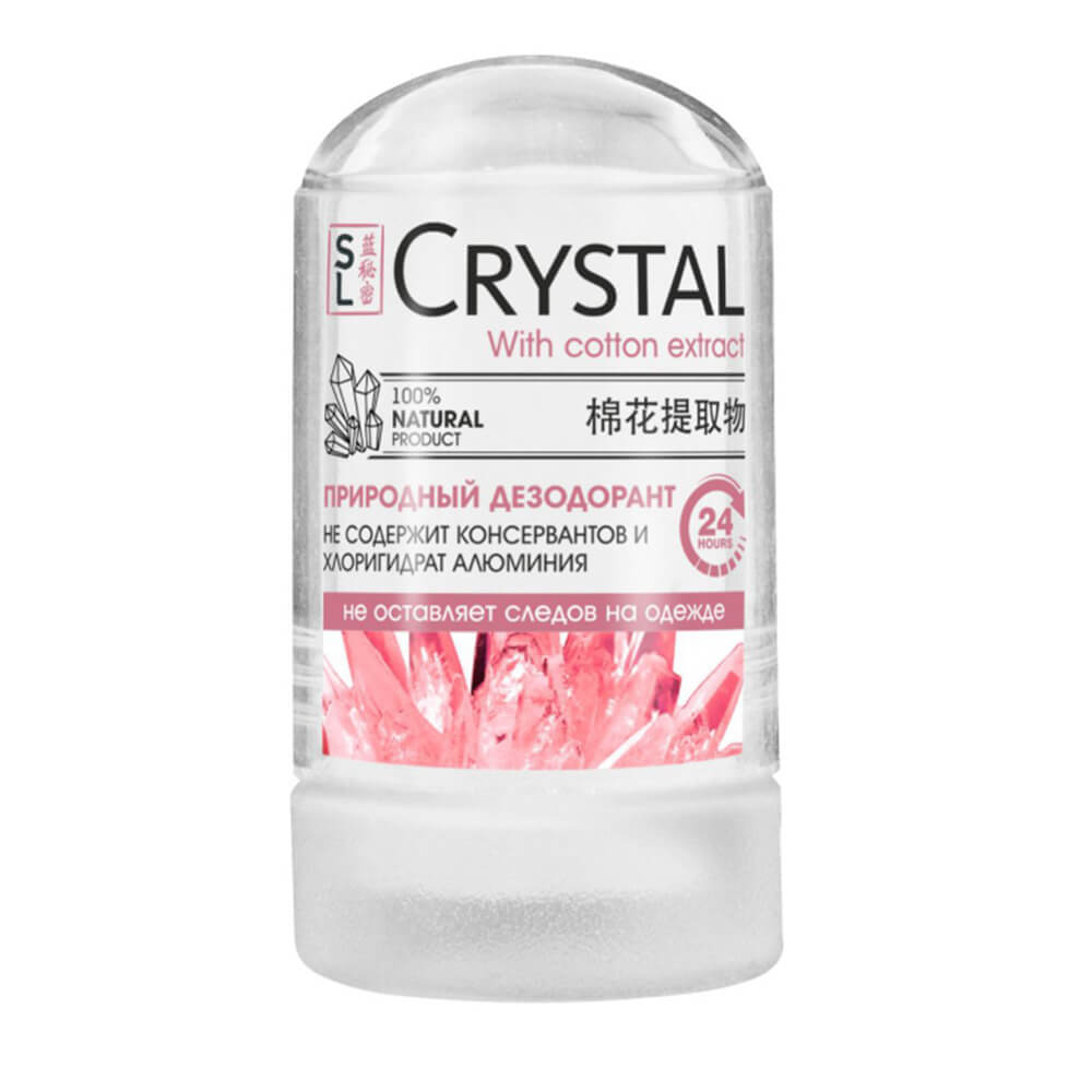 Дезодорант минеральный с экстрактом хлопка Secrets Lan CRYSTAL Deodorant Stick 60 гр
