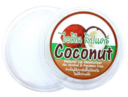 Бальзам для губ ILENE КОКОС, натуральный кокосовый увлажняющий, 5 гр