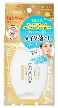 Глубокоувлажняющие салфетки KOSE Softymo Lachesca Rich Moist для снятия водостойкого макияжа на масляной основе, размер 15 х 20 см, 50 шт