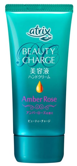 Крем для рук KAO Atrix Beauty Charge Amber Rose с косметической эссенцией, с ароматом розы, 80 гр