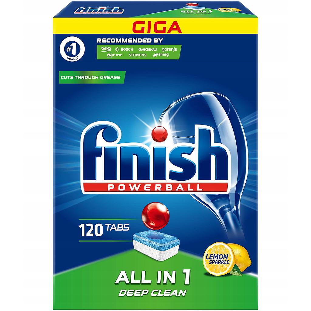 Таблетки для посудомоечных машин Finish All in 1 Лимон 120 шт.