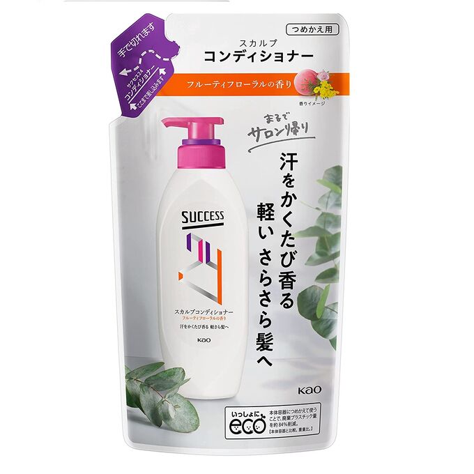Мужской кондиционер KAO Success для кожи головы, подавляющий неприятные запахи Свежесть и аромат (сочные фрукты), запасной блок, 280 мл