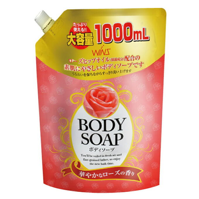 Крем-мыло для тела NIHON Wins Body Soap Rose с розовым маслом и богатым ароматом запасной блок с крышкой 1 л