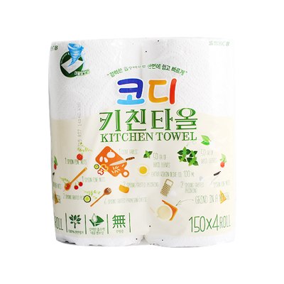 Компактные кухонные салфетки  Ssangyong C&B (двухслойные, тиснёные) 4 рулона*150 листов.