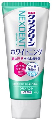 Зубная паста KAO ClearClean Nexdent комплексного действия для профилактики кариеса и отбеливания с микрогранулами (кристальная мята) 120 гр