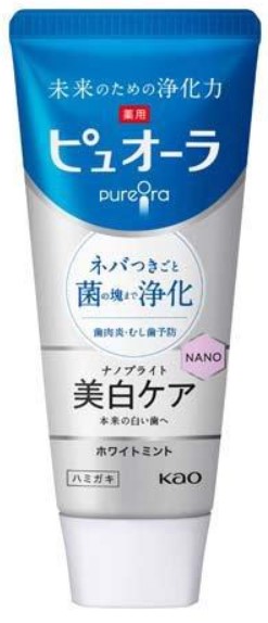 Зубная паста комплексного действия KAO PureOra с отбеливающим эффектом (белая мята) 115 гр