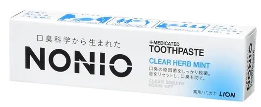 Профилактическая зубная паста LION Nonio для удаления неприятного запаха, отбеливания, очищения и предотвращения появления и развития кариеса (аромат трав и мяты) 30 гр